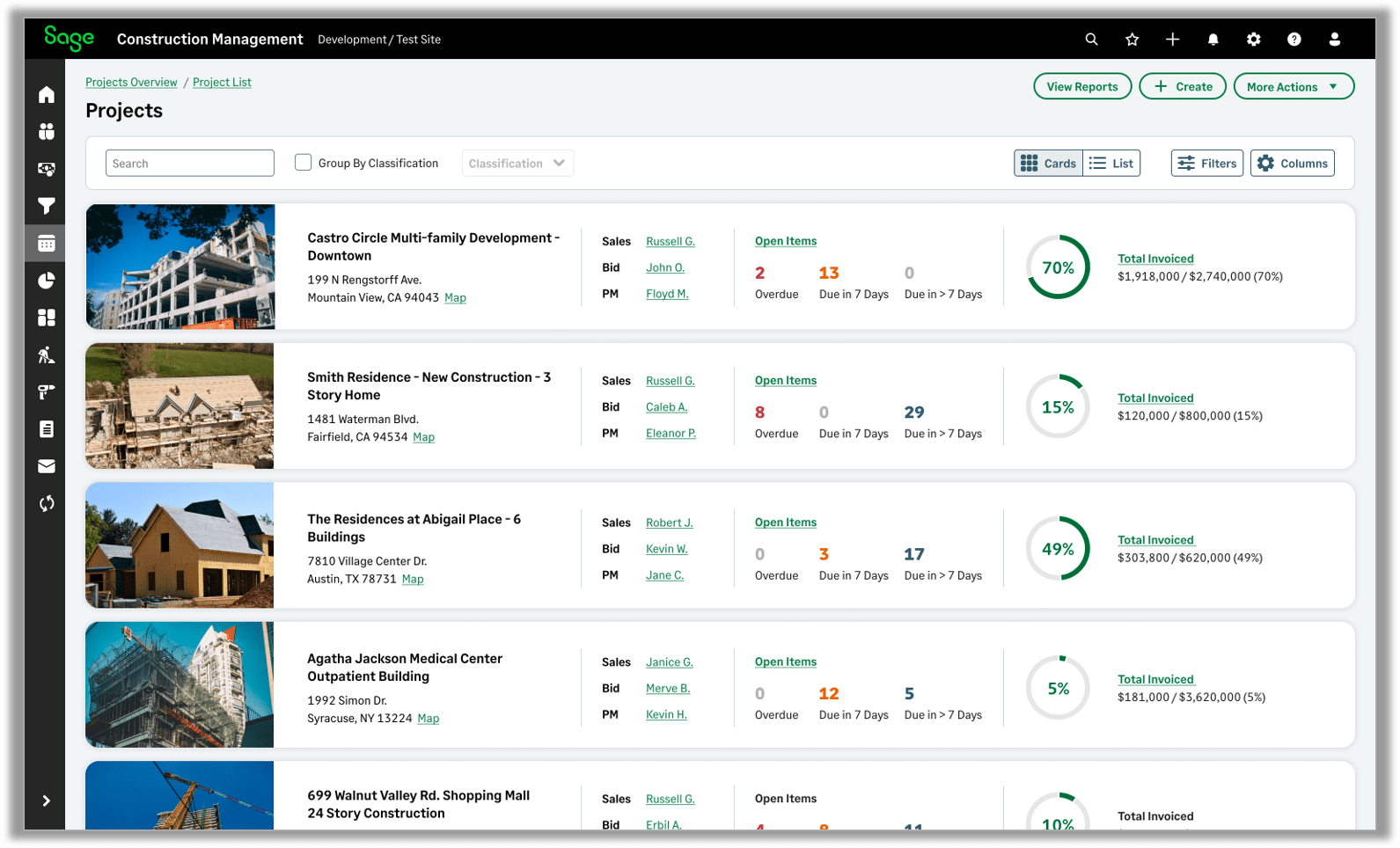 Sage Construction Management Project Management