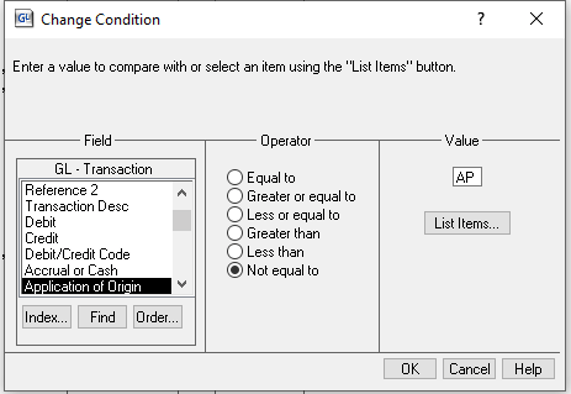 change condition screen